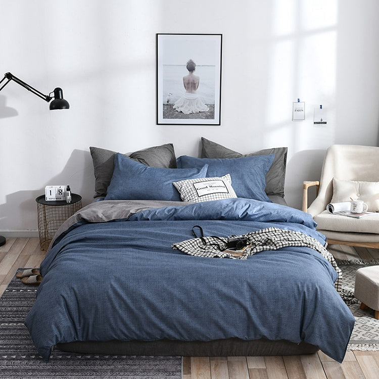 Bedding Set Solid Plaid Side Bed Comforter Duvet Cover Sheet Set, 168*229cm(1x Pillowcase,1xQuilt）, 200*230cm(2x Pillowcase,1x Quilt）, 228*228cm(2xPillowcase,1xQuilt）, 260*230cm(2xPillowcase ,1xQuilt）, 135*200cm(1xPillowcase,1xQuilt）                   ... — view 25