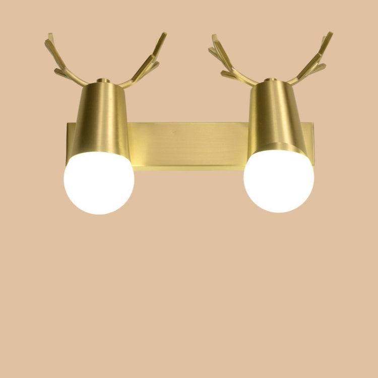 Copper Antler Wall Lamp Mirror Headlight Living Room Stairs Light Creative Bedroom Bedside Lamp