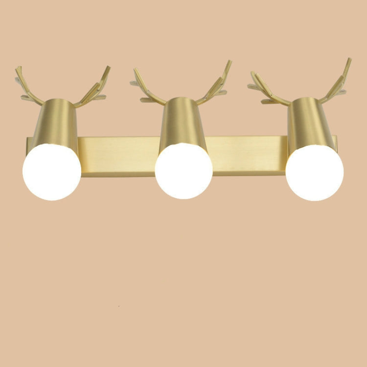 Copper Antler Wall Lamp Mirror Headlight Living Room Stairs Light Creative Bedroom Bedside Lamp — view 8
