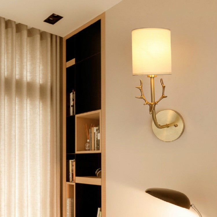 Corridor Aisle Personality Creative Copper Antler Wall Lamp
