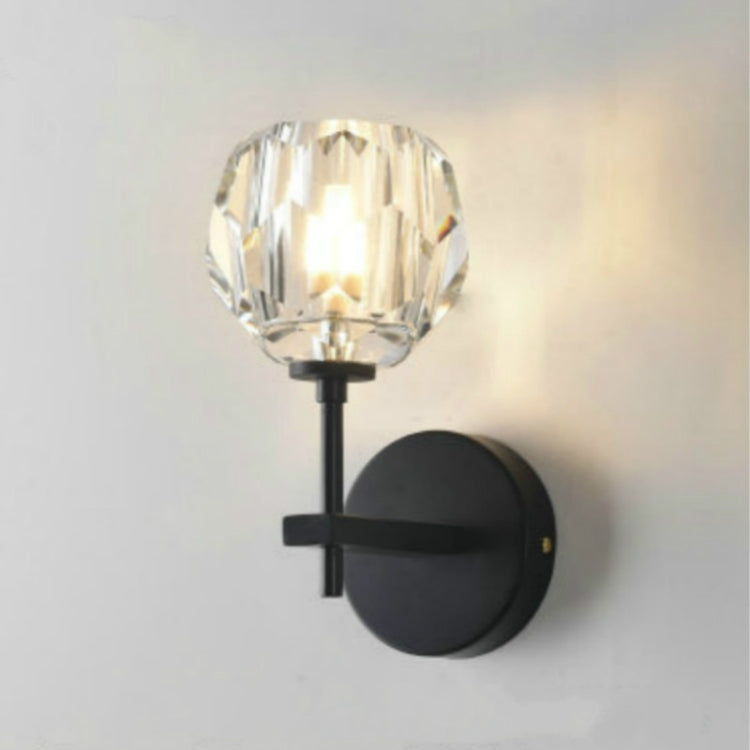Wall Lamp Villa Hotel Wall Lamp Bedroom Bedside Crystal Wall Lamp — Double Head Black