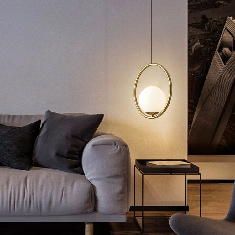 Restaurant Chandelier Single Head Creative Personality Simple Modern Copper Lamp — with 5W White Light  Oval B2
