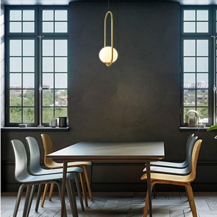 Restaurant Chandelier Single Head Creative Personality Simple Modern Copper Lamp — with 5W Neutral Light  Oval B2