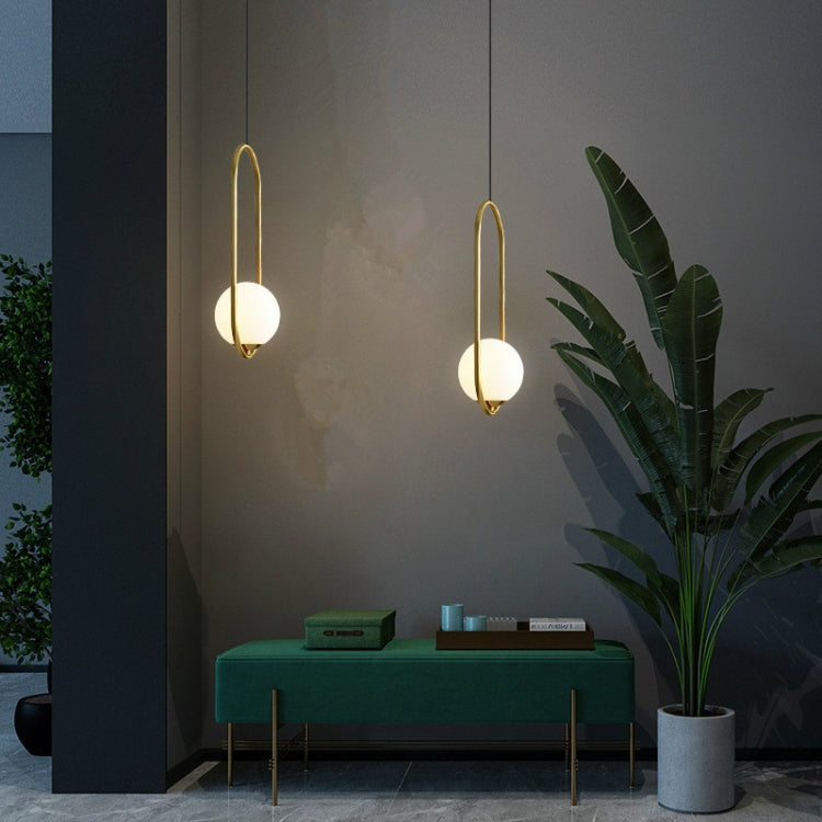 Restaurant Chandelier Single Head Creative Personality Simple Modern Copper Lamp — with 5W Three-Color Light  Oval C1
