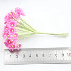 5 Branches DIY Hand-simulated Plum Mini Flocking Cloth Lucky Flower — Red