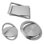 Embedded Type Stainless Steel Swing Cover Flip Kitchen Countertop Trash Can Lid Cap — Square 16.2x22.7cm