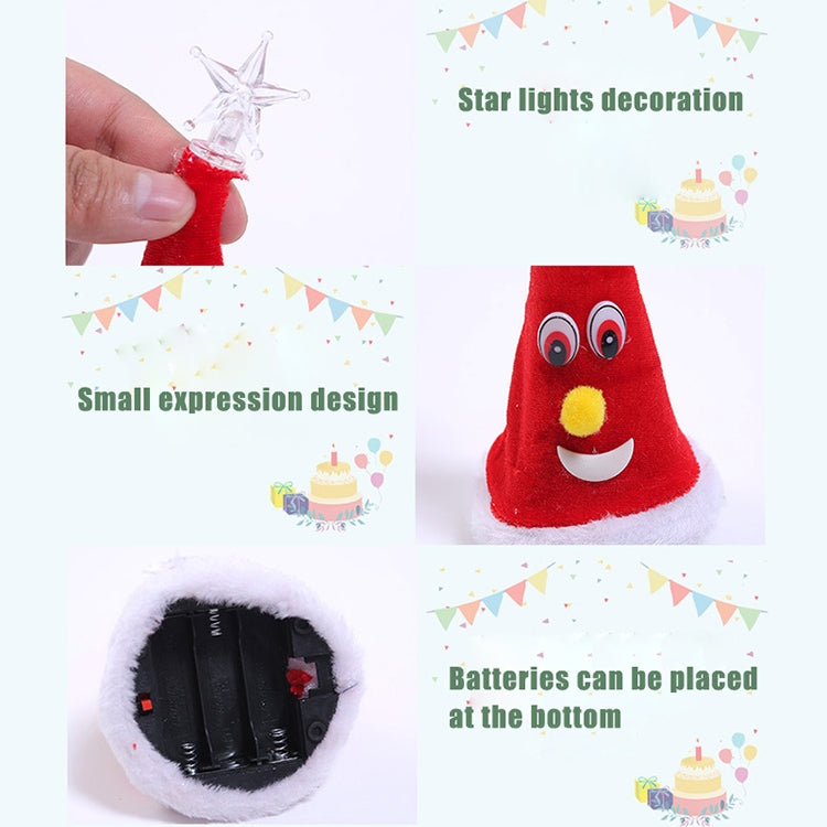 6 inch Electric Cap Christmas Swing Tree Hat Christmas Ornaments Props — view 6