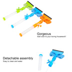 Multi-functional Double-sided Cleaning Scraper Household Tool Spray Water Brush Glass Scraping Tool Cleaner — Blue