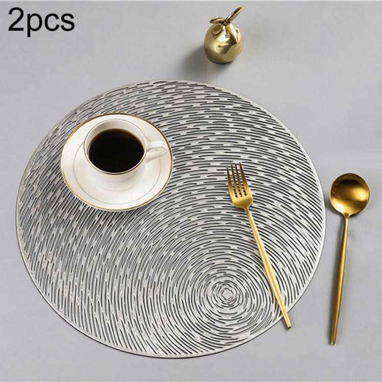 2 PCS Fashion Round Hollow Placemats PVC Table Mats Coffee Cup Pad — view 8