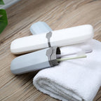 Outdoor Travel Portable Toothpaste Toothbrush Household Storage Cup Box Case — White
