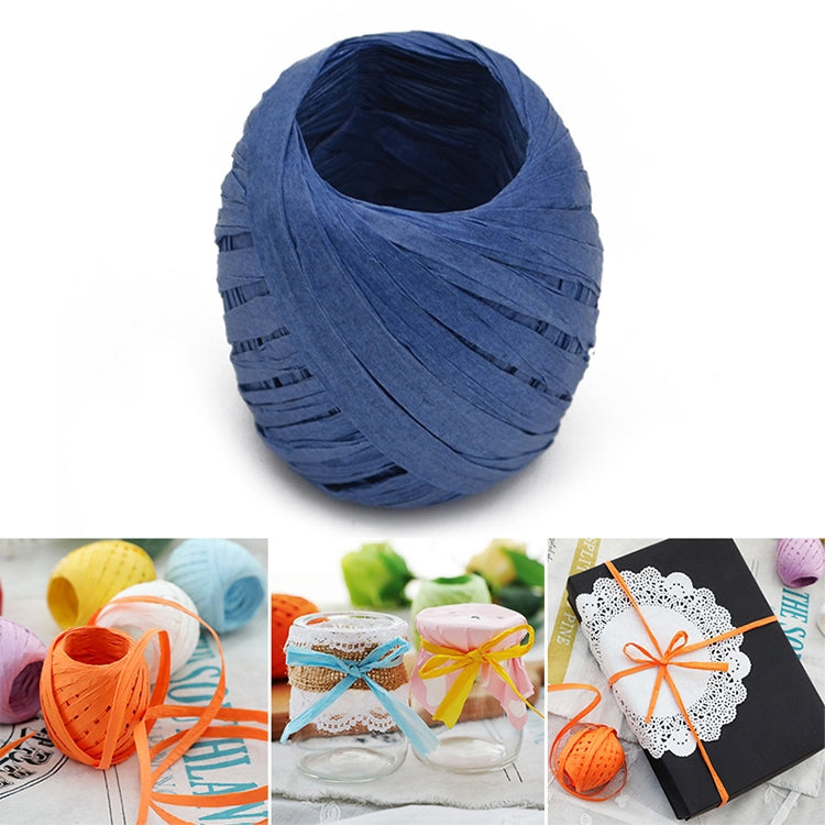 20M Paper Rope Raffia Ribbon Natural Lace Rope Gift Box Wrapping DIY Decoration — Champagne powder