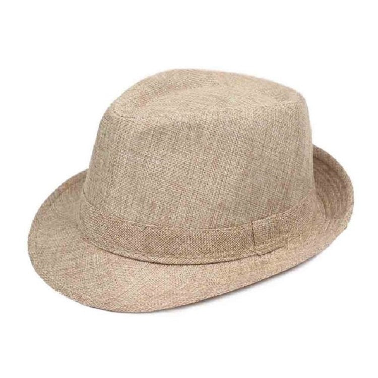 Fashion Seaside Sun Visor Hat Folding Net Surface Jazz Hat — Brown 58cm