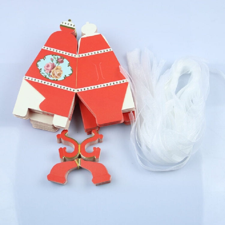 50 PCS Creative Hot Teapot Shape Wedding Candy Box Afternoon Tea Pastry Box — Red