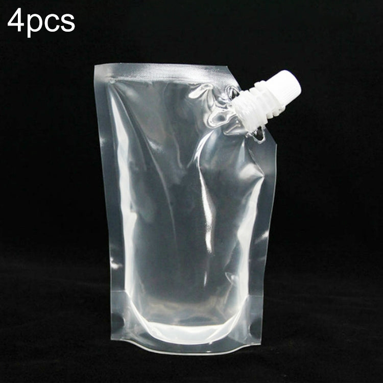 4 PCS Transparent Self-Supporting Mouth Bag Milk Juice Drink Outlet Wine Bag