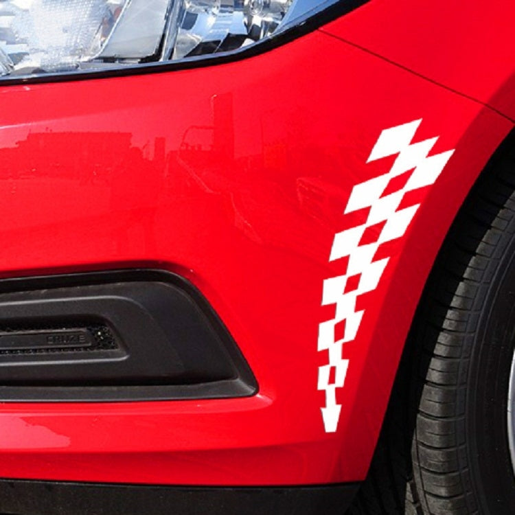 10 Sets Car Stickers Lattice Flag Wheel Eyebrows Reflective Stickers Scratches Strips Car Stickers