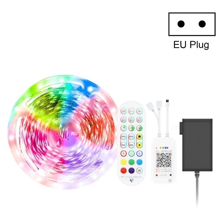 Bluetooth Suit Smart Music Sound Control Light Strip Non-waterproof 5050 RGB Colorful Atmosphere LED Light Strip With 24-Keys Remote Control — 15M 450 LEDs