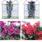 Artificial Flower Wall Hanging Lily Flower Vine Basket Flower Party Decorations — Purple