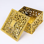 12 PCS Mini Candy Box Openwork Pattern Square Gift Box — Glod