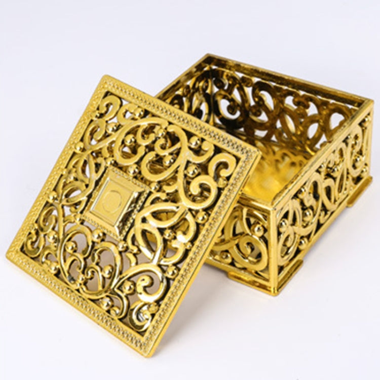 12 PCS Mini Candy Box Openwork Pattern Square Gift Box — Glod