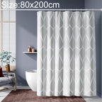 Shower Curtain Waterproof Bathroom Geometric Light Grey Bath Curtains