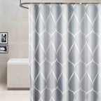 Shower Curtain Waterproof Bathroom Geometric Light Grey Bath Curtains — 80x200cm