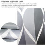 Shower Curtain Waterproof Bathroom Geometric Light Grey Bath Curtains — 120x180cm