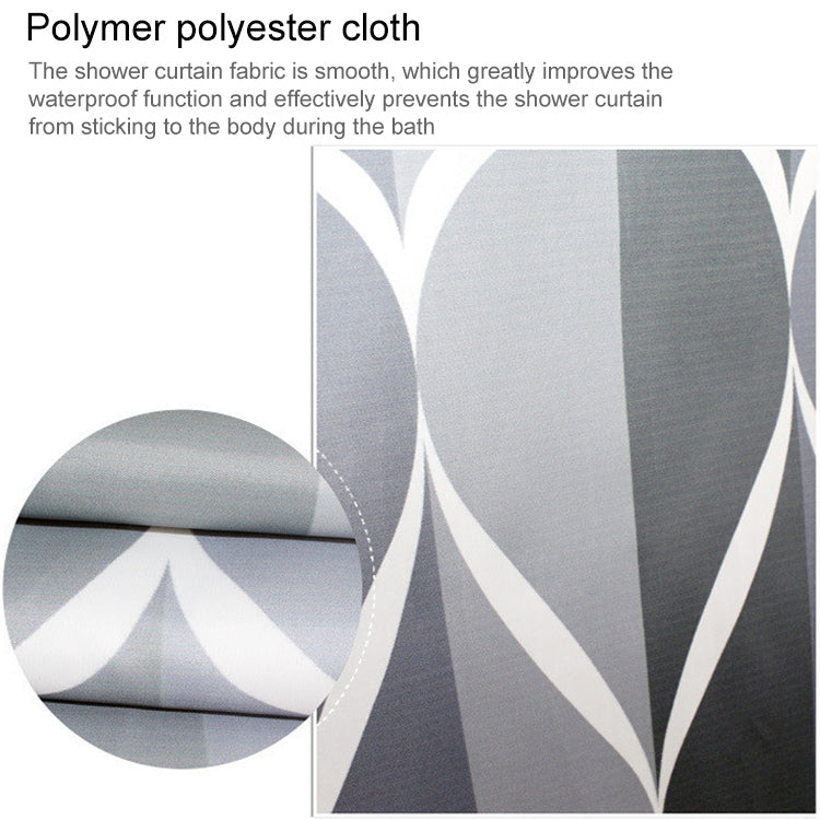 Shower Curtain Waterproof Bathroom Geometric Light Grey Bath Curtains — 120x180cm