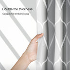 Shower Curtain Waterproof Bathroom Geometric Light Grey Bath Curtains — 200x180cm