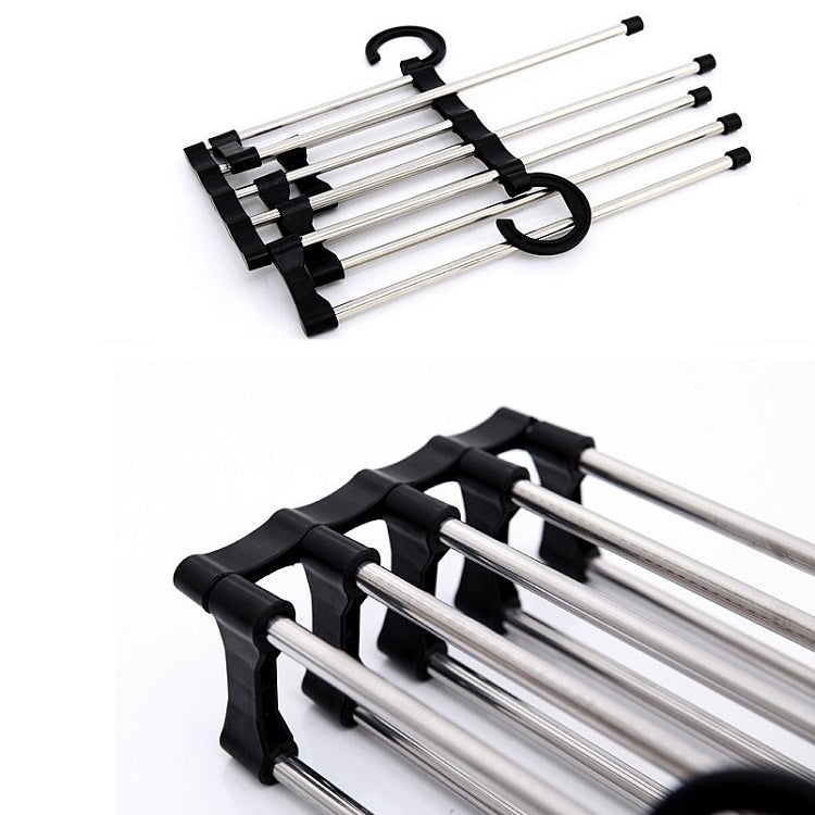 Multifunctional 5 in 1 Telescopic Folding Wardrobe Magic Trousers Rack — view 4