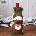 2 PCS Christmas Gift Wine Bottle Dust Cover Bag Home Table Decor