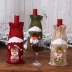 2 PCS Christmas Gift Wine Bottle Dust Cover Bag Home Table Decor — Burlap moose