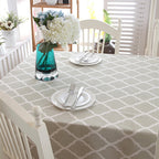 Cotton and Geometric Rhombus Gray LaceTablecloth — 90x90cm