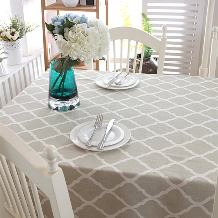 Cotton and Geometric Rhombus Gray LaceTablecloth — 90x90cm