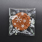 1 Packs Snowflake Christmas Candy Cookie Snack Bag Self-adhesive Gift Bag — 5.5x5.5cm