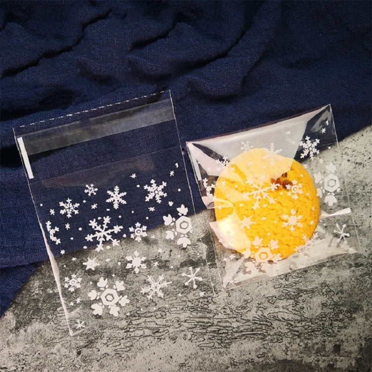 1 Packs Snowflake Christmas Candy Cookie Snack Bag Self-adhesive Gift Bag — 7x7cm
