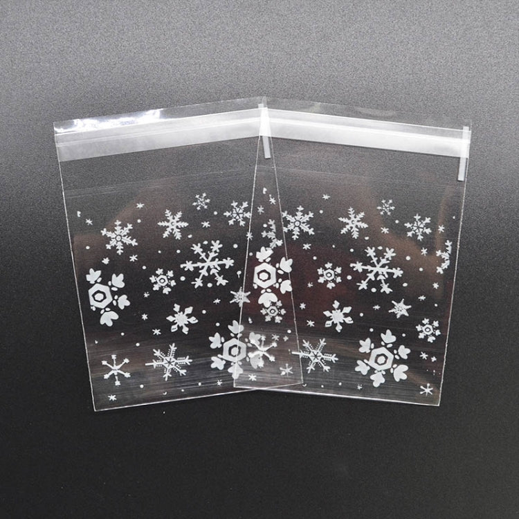 1 Packs Snowflake Christmas Candy Cookie Snack Bag Self-adhesive Gift Bag — 14x14cm