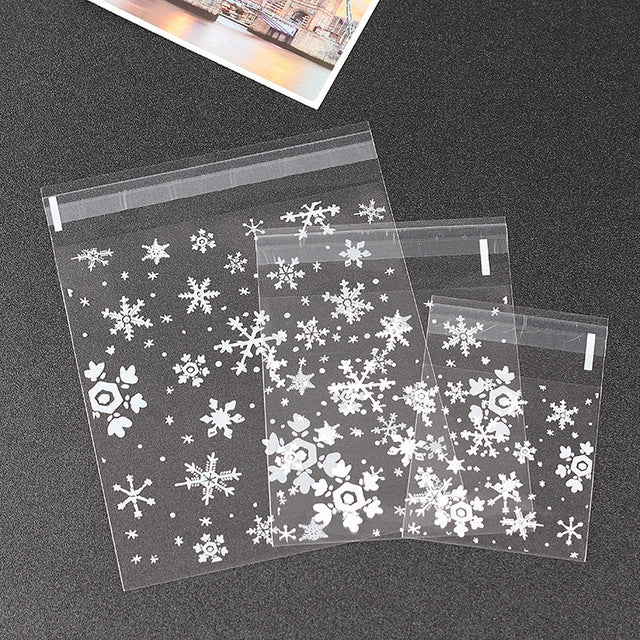 1 Packs Snowflake Christmas Candy Cookie Snack Bag Self-adhesive Gift Bag — view 6