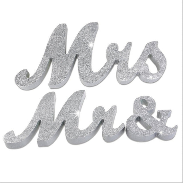 Wooden Mr and Mrs Sign Wedding Decoration — view 7