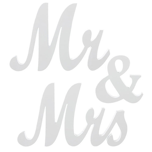 Wooden Mr and Mrs Sign Wedding Decoration — view 8