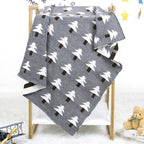 Baby Knit Christmas Tree Hug Blanket out Shawl Cover — Grey
