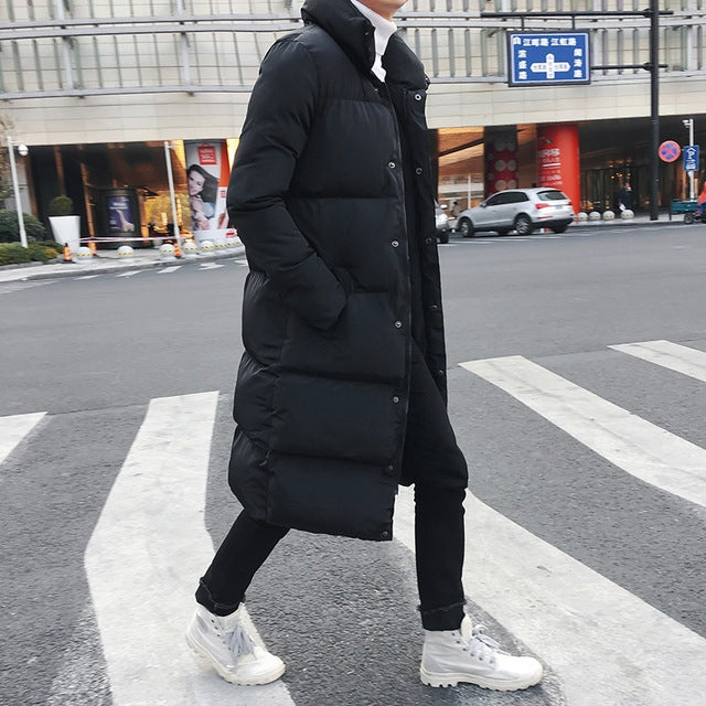 Mens Long Down Jacket Coat Winter Parkas Thick Warm Slim Fit Male Overcoat — view 11