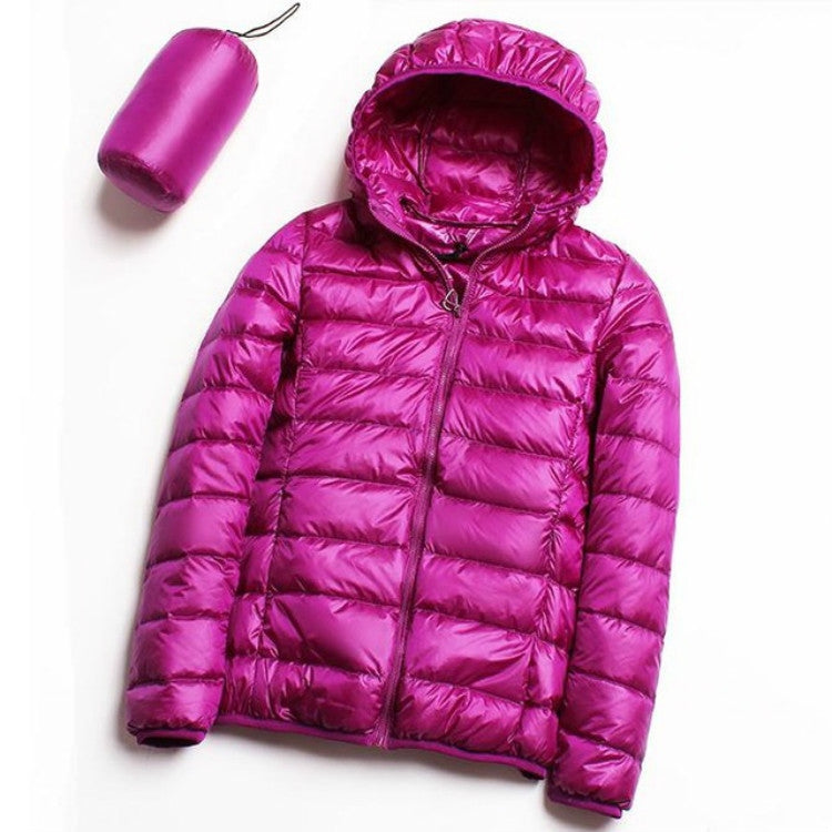 Casual Ultra Light White Duck Down Jacket Women Autumn Winter Warm Coat Hooded Parka — view 22