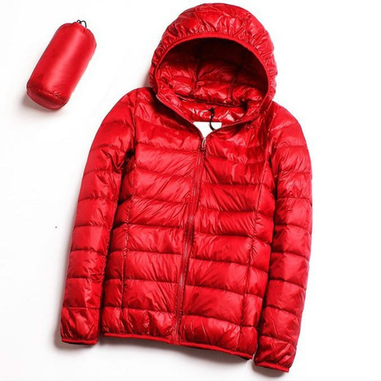 Casual Ultra Light White Duck Down Jacket Women Autumn Winter Warm Coat Hooded Parka — view 42