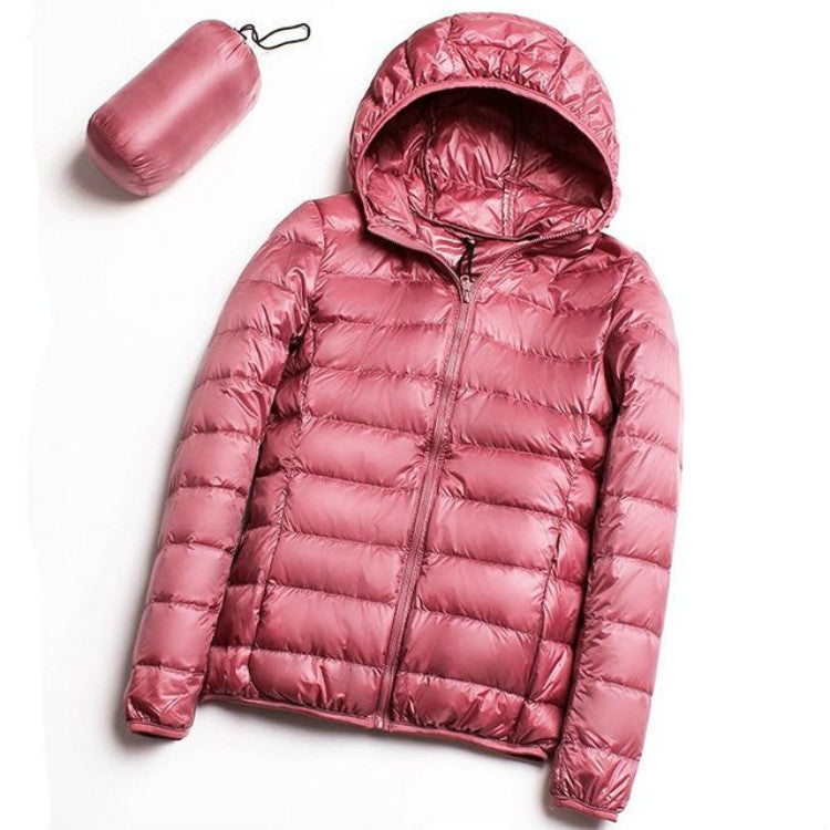 Casual Ultra Light White Duck Down Jacket Women Autumn Winter Warm Coat Hooded Parka — view 43
