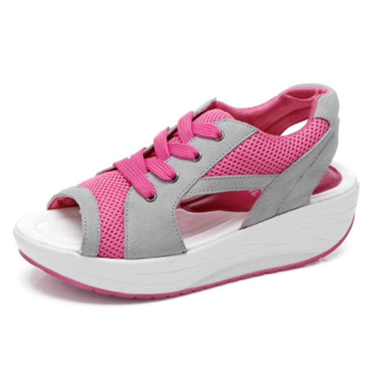 Fish Mouth Thick Bottom Increased Sports Leisure Mesh Shoes