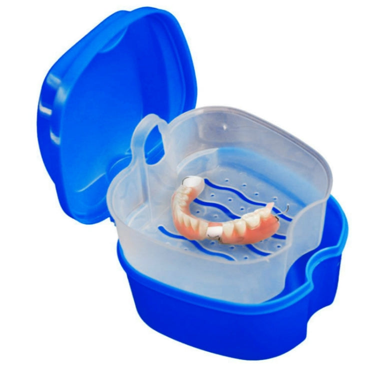 Cleaning Teeth Case Dental False Teeth Storage Box — Dark Blue