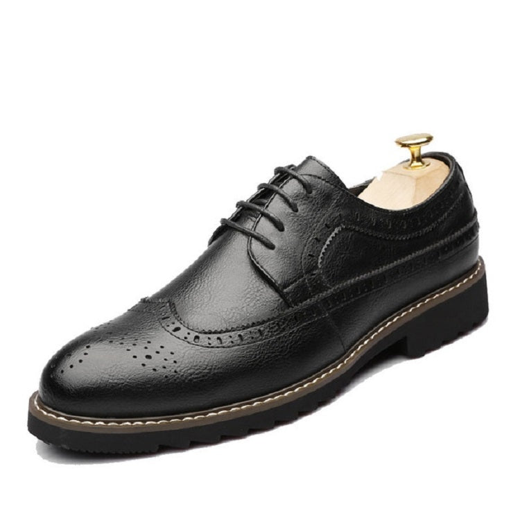 British Men Shoes Brogue Shoes Business Formal Shoes — Orange