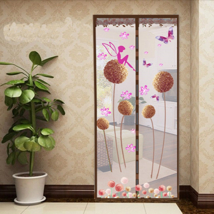 Summer Mosquito Curtain Magnetic Soft Screen Door Curtain — Coffee