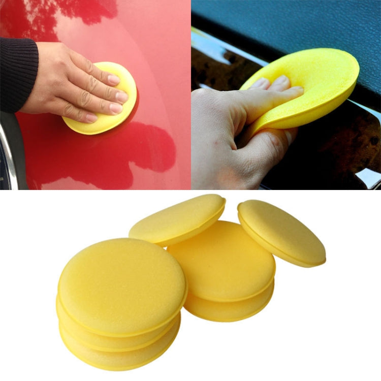 Car Vehicle Wax Polish Foam Sponge Hand Soft Wax Yellow Sponge Pad for Car Detailing Care Wash, 5 PCS
