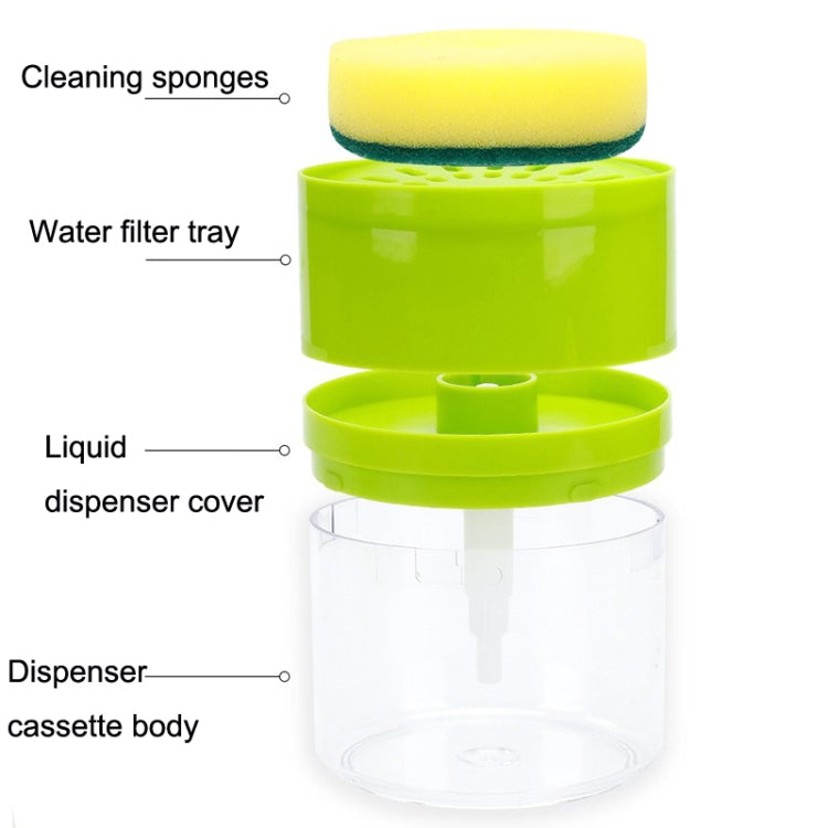 Kitchen Detergent Press Bottle Wipe Combination Dish Brush Soap Liquid Box — Green